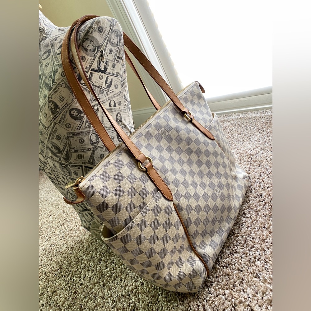 Louis Vuitton Damier Azur Totally MM Tote Bag shoulder Bag with LV dust bag - Picture 5 of 15